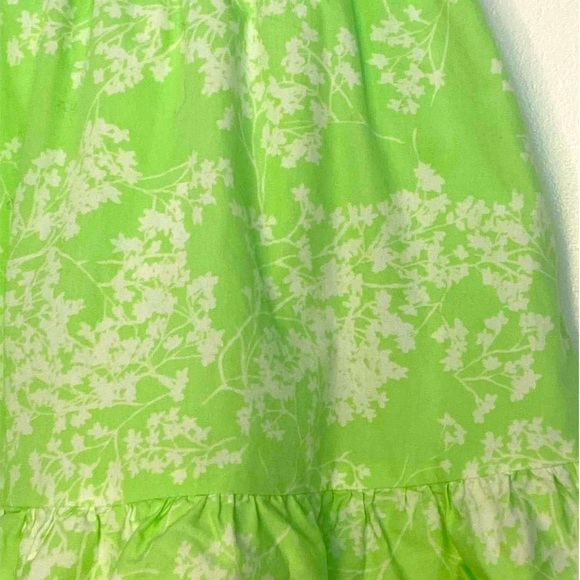 Peter Som for Anthropology Knee Length Bright Green Print Ruffle Mini Skirt - Picture 4 of 7